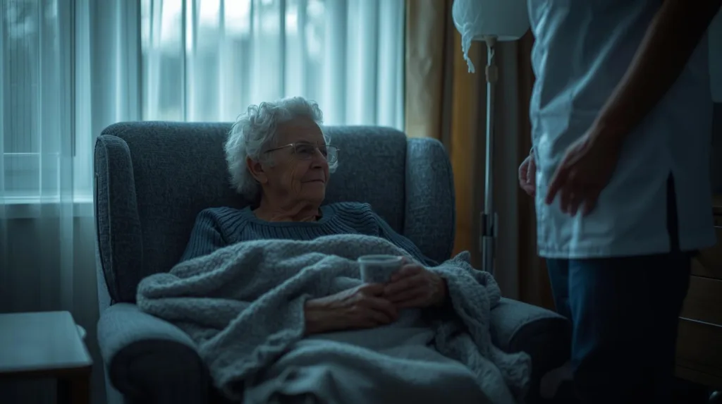 Idoso sentado por sofrer Transtorno do Processamento Sensorial