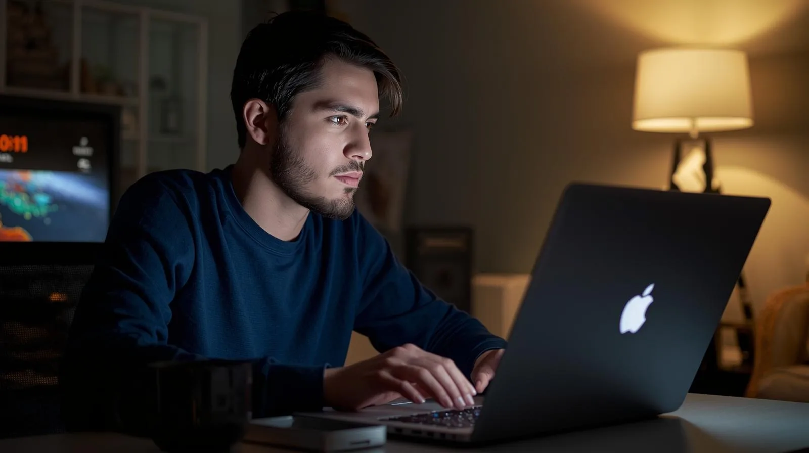 Homem trabalhando em seu ambiente Home Office