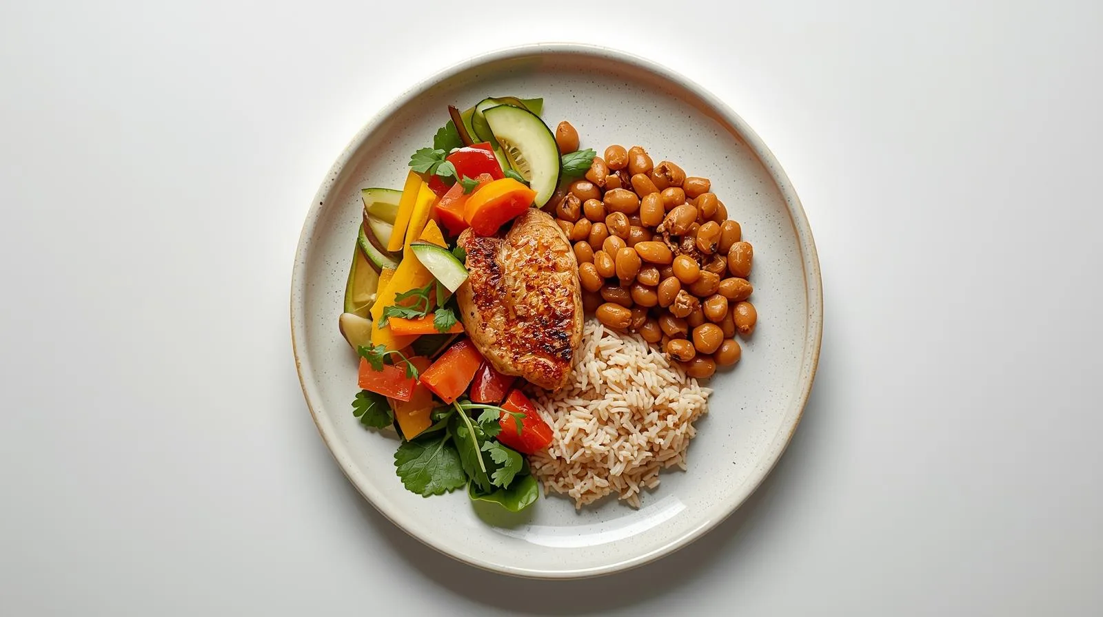 Prato de comida balanceada.