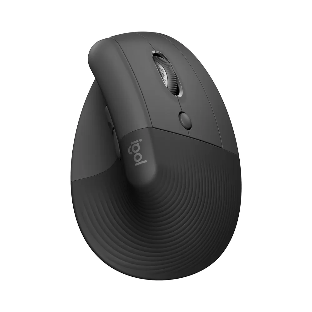 Mouse sem fio Logitech Lift Vertical Grafite Design Ergonomico Destro