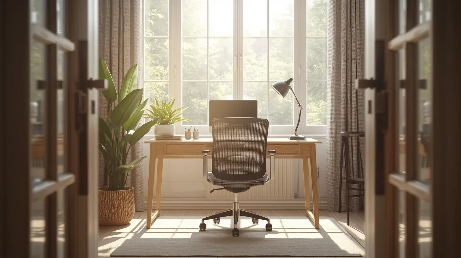 Ambiente calmo e adaptado para o home office