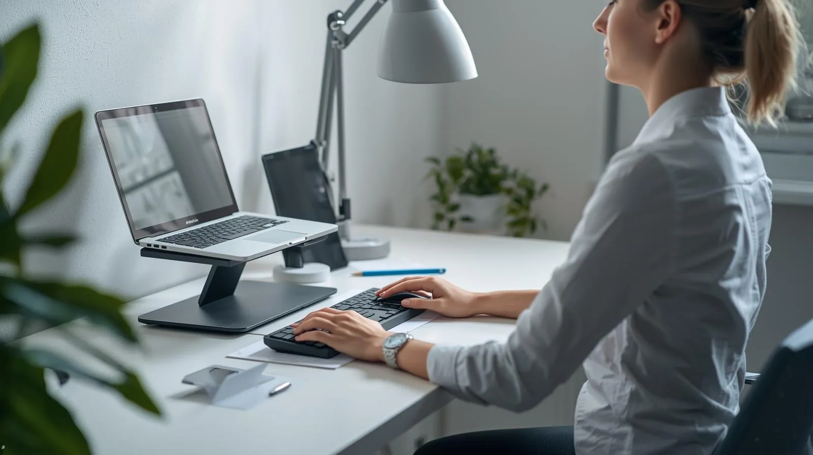 Ambiente home office ajustável pra evitar tendinite