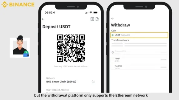 As telas de depósito em cripto são intuitivas na Binance