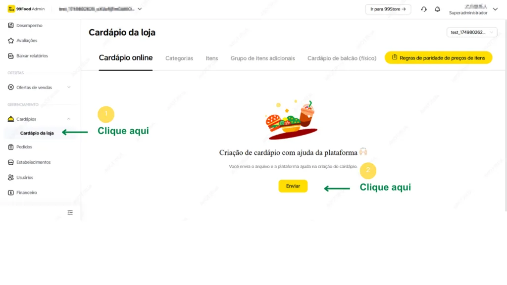 cardápio virtual no 99 Food | Créditos: Portal Vou De Home