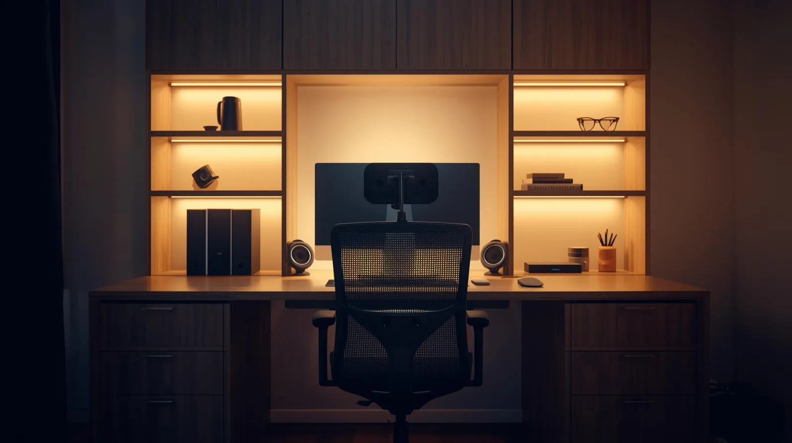 Iluminação em led em ambiente home office