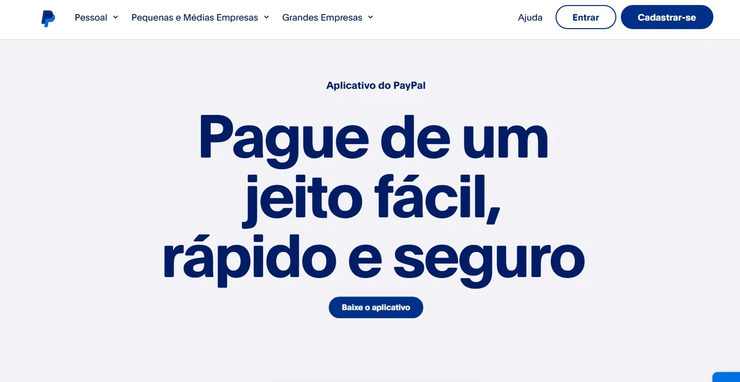 Página Principal do Payal