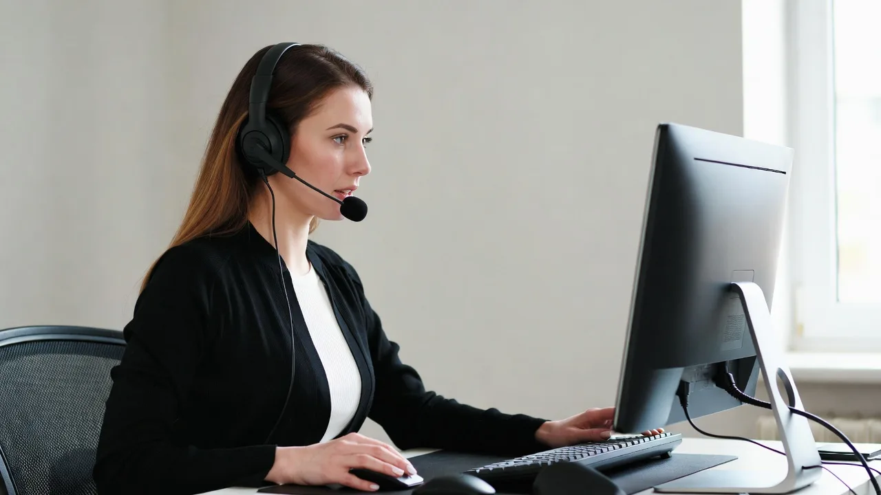 Mulher trabalhando telemarketing