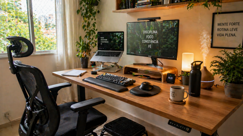 Workspace no home office | Crédito: Portal Vou De Home