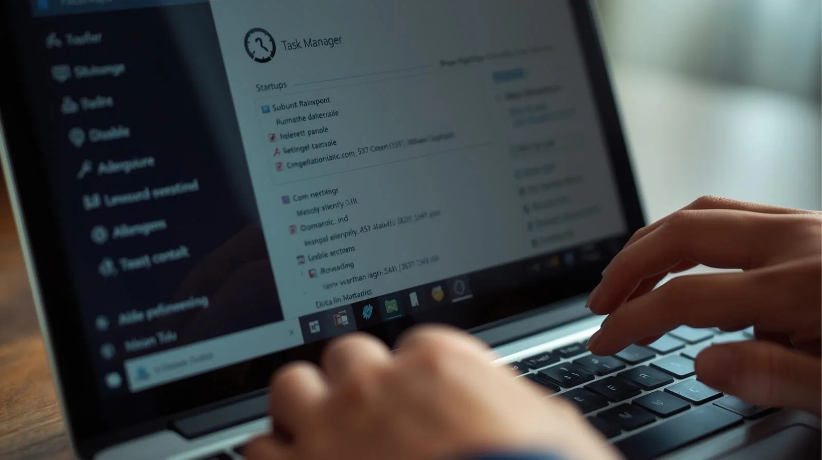 Desative programas que não usa no dia a dia. Cada app na inicialização é um peso extra que trava seu PC antes mesmo do expediente começar.