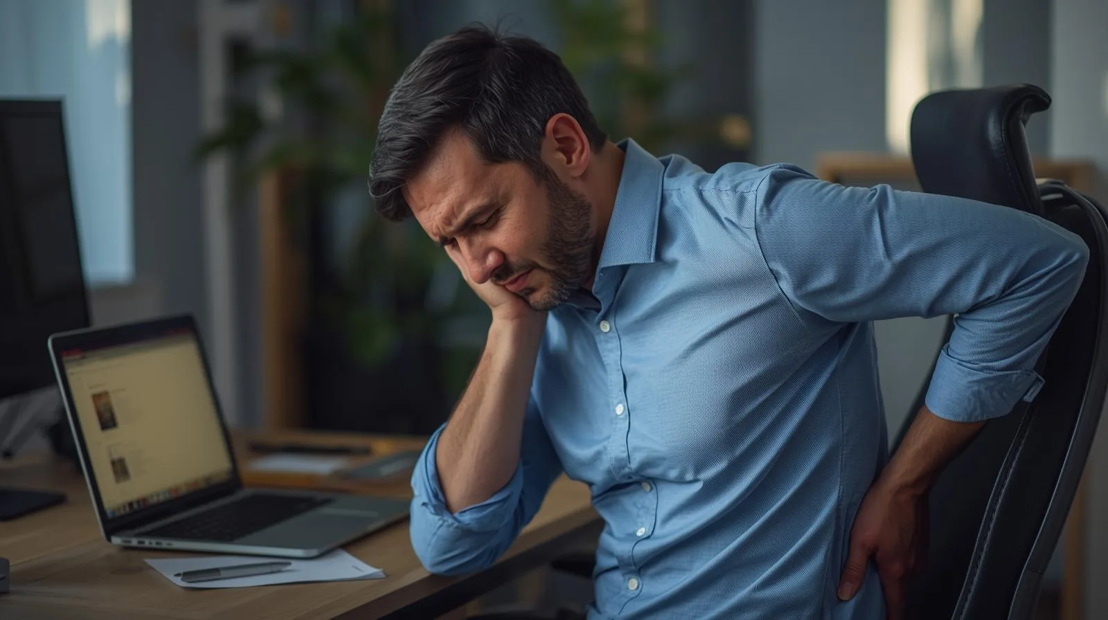 Dores nas costas, punhos e pescoço não são normais — são sinais de que seu espaço de trabalho está contra seu corpo, não a seu favor.