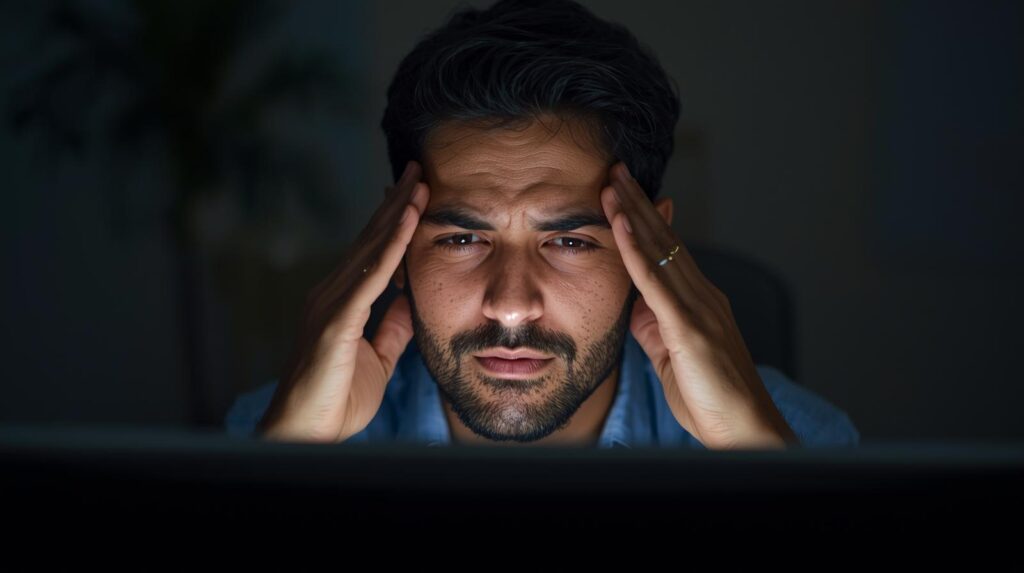 Olhos cansados, dores de cabeça e visão embaçada não são normais — são sinais de que seu monitor está desalinhado com seu ambiente.