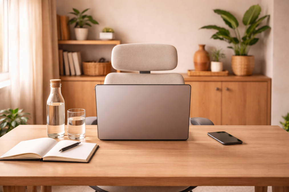 espaço preparado para entrevista de emprego online | Créditos: Portal Vou De Home 