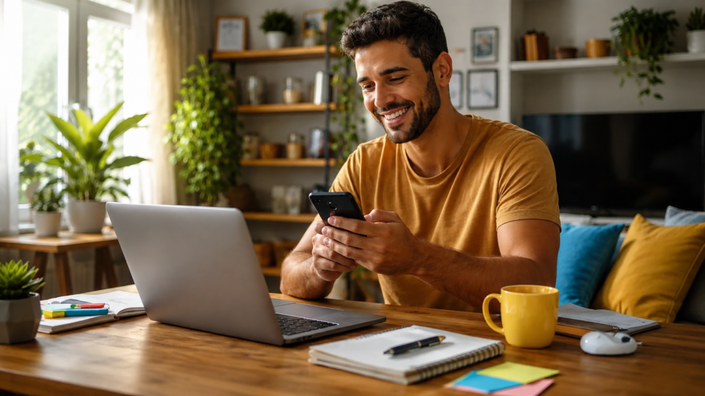 pesquisando formas de renda extra na internet que não precisa de dinheiro para investir | Crédito: Portal Vou De Home