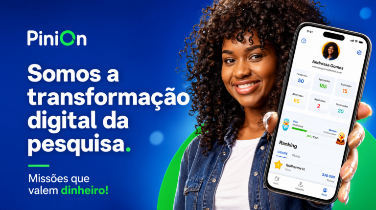 O que é PiniOn e Como Ganhar Dinheiro Respondendo Perguntas em casa | Crédito: Portal Vou De Home