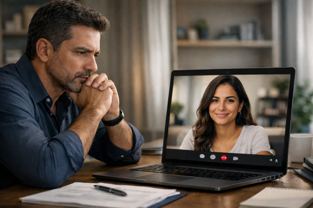 Entrevista online para trabalho remoto | Crédito: Portal Vou De Home