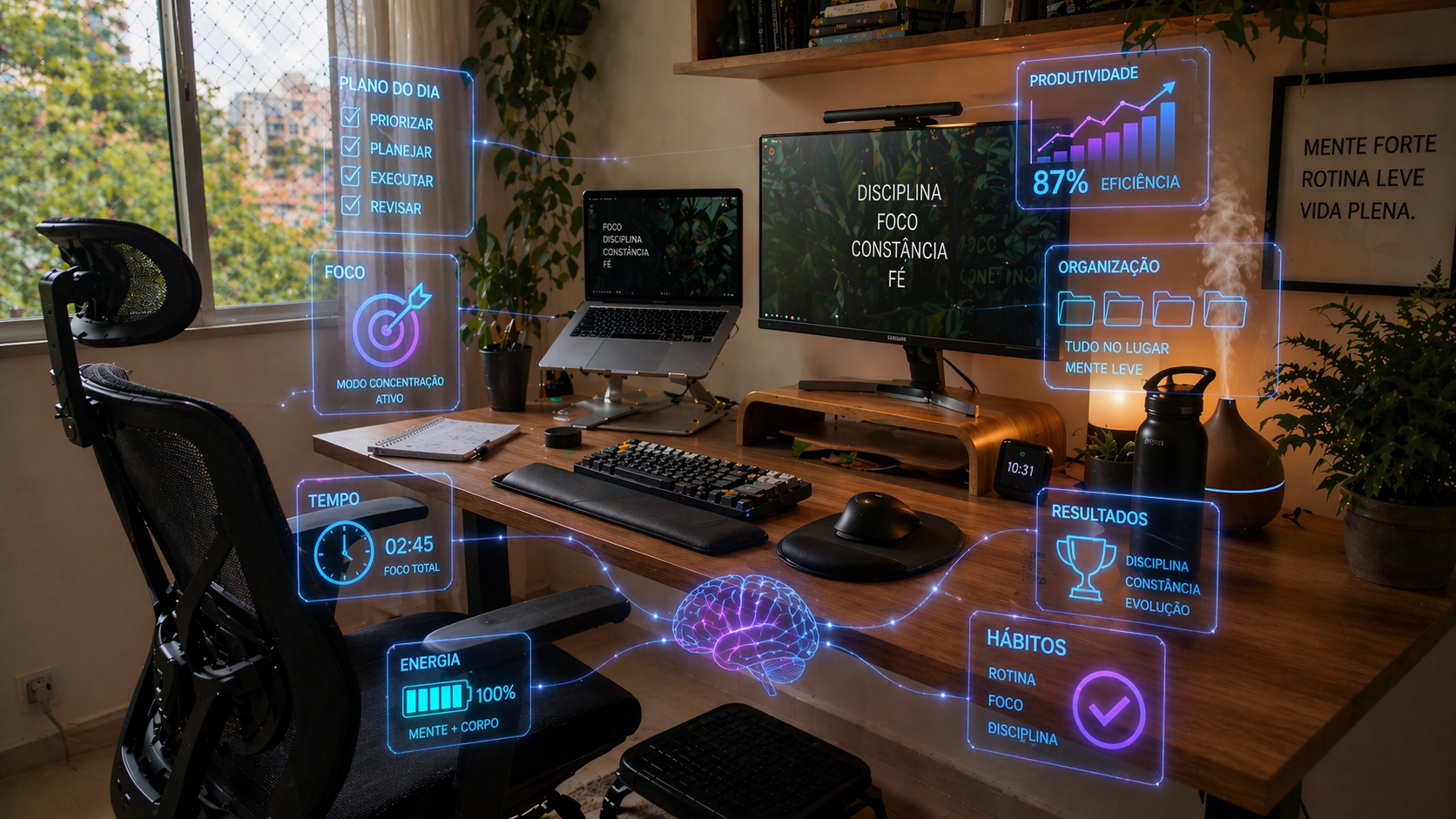 Workspace no home office | Crédito: Portal Vou De Home 