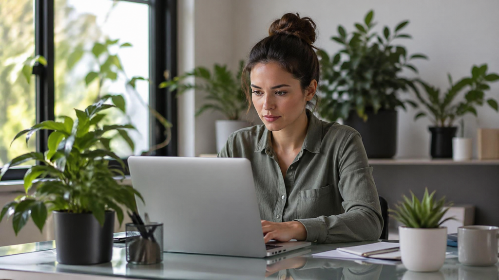 Plantas no Home office