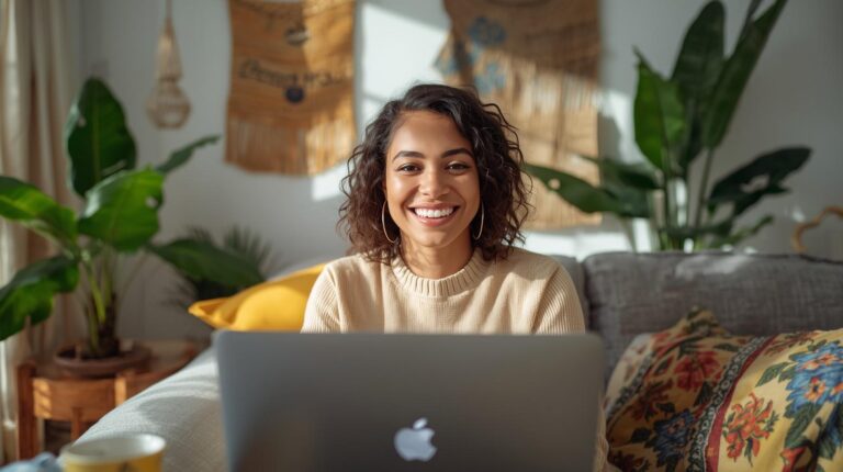 mulher em home office