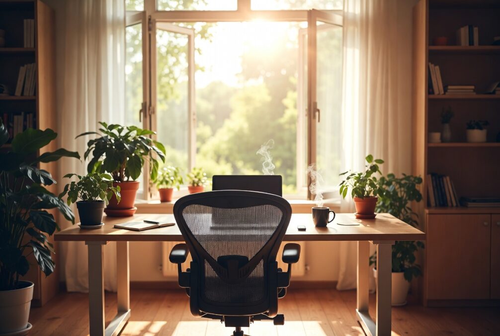 ambiente aconchegante de home office