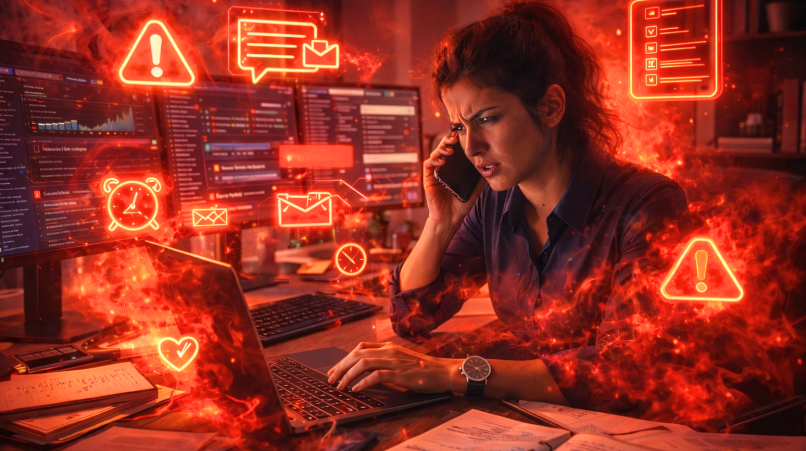 desafios para produtividade para perfil colérico — imagem gerada com apoio de IA.