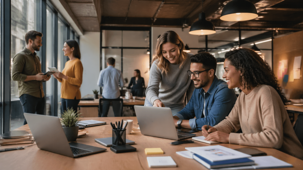 pessoas discutindo um projeto