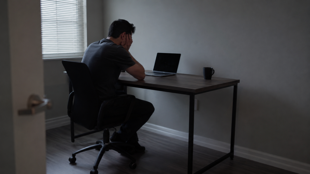 homem em home office 