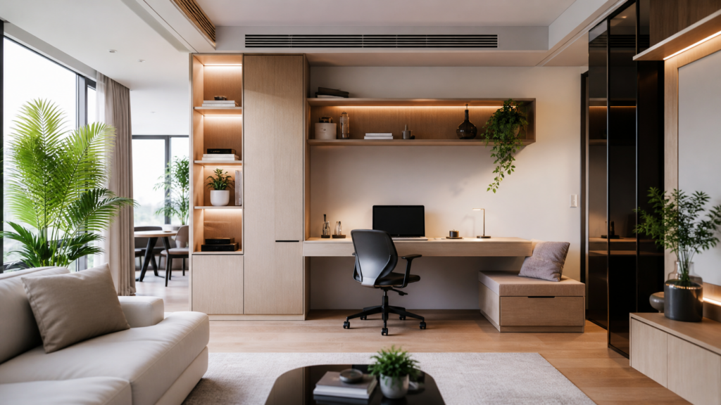 Sala aconchegante home office