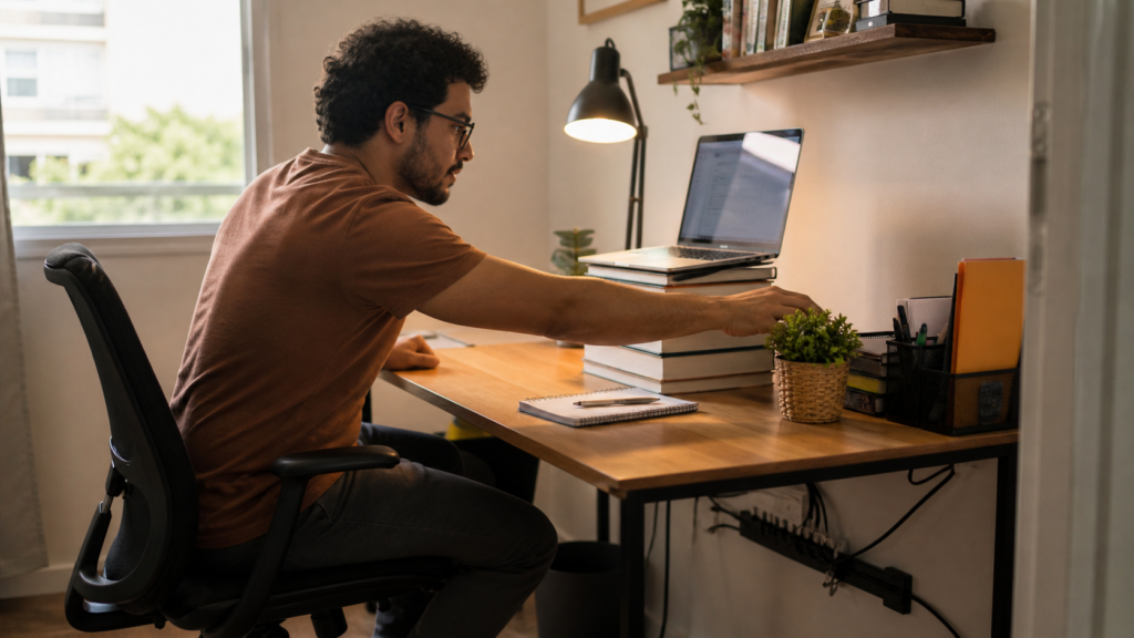 Homem em home office