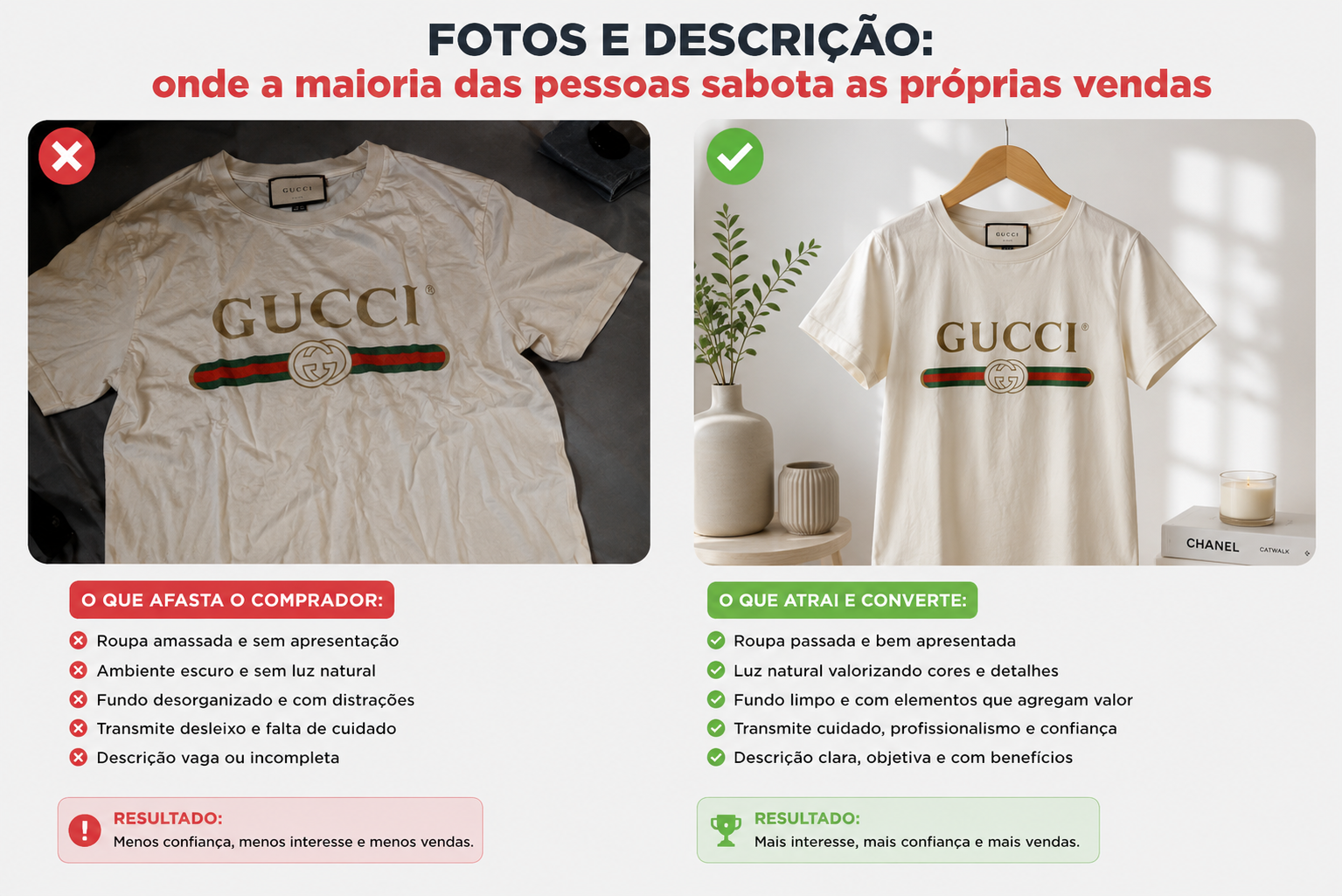 anúncio que afasta comprador vs o que atrai e converte | Créditos: Portal Vou De Home