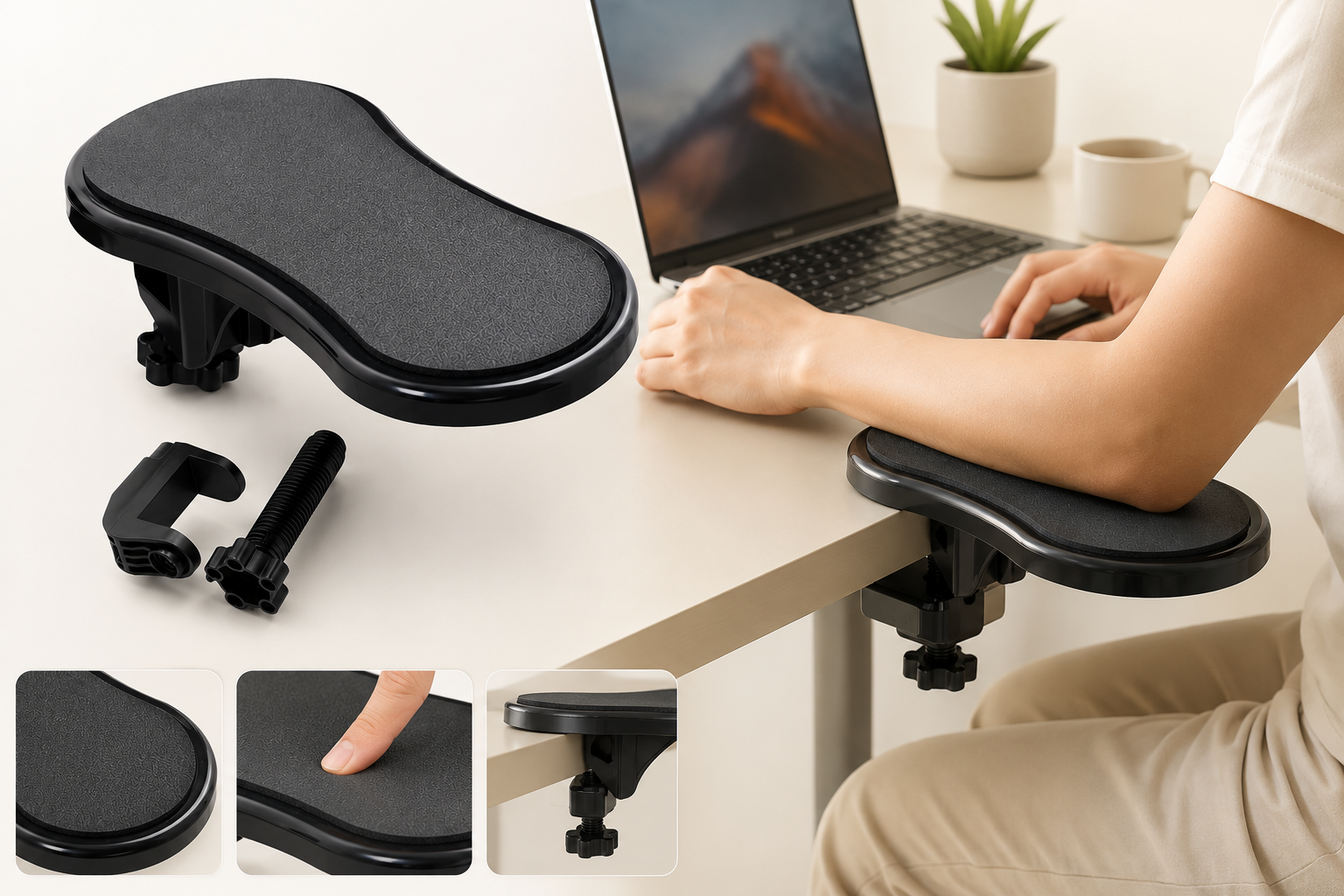 Apoio de Braço Ergonômico para Mesa | Créditos: Portal Vou De Home