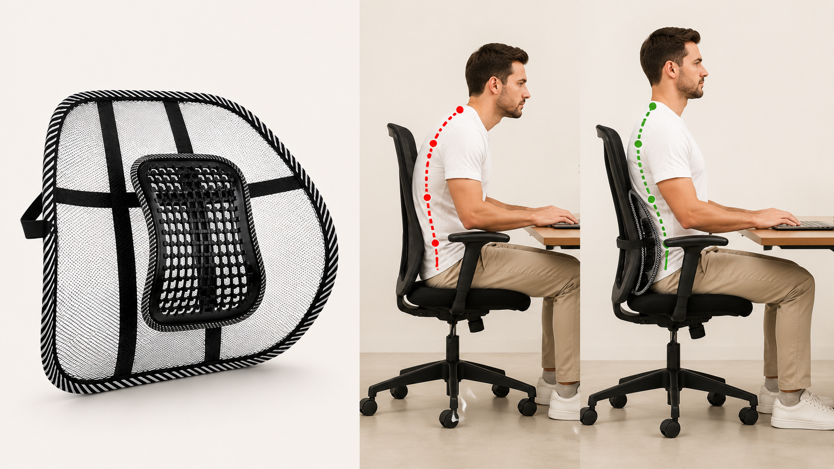 Suporte Lombar Ergonômico | Créditos: Portal Vou De Home