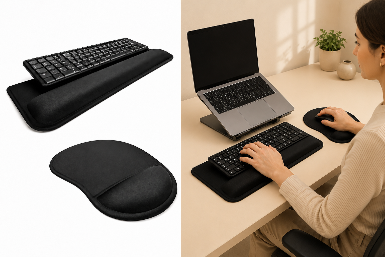 Kit Apoio de Punho para Teclado e Mouse | Créditos: Portal Vou De Home
