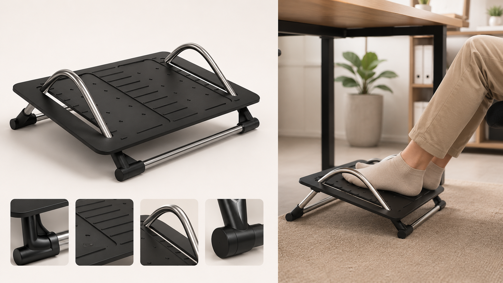 Descanso para os Pés Ergonômico | Créditos: Portal Vou De Home